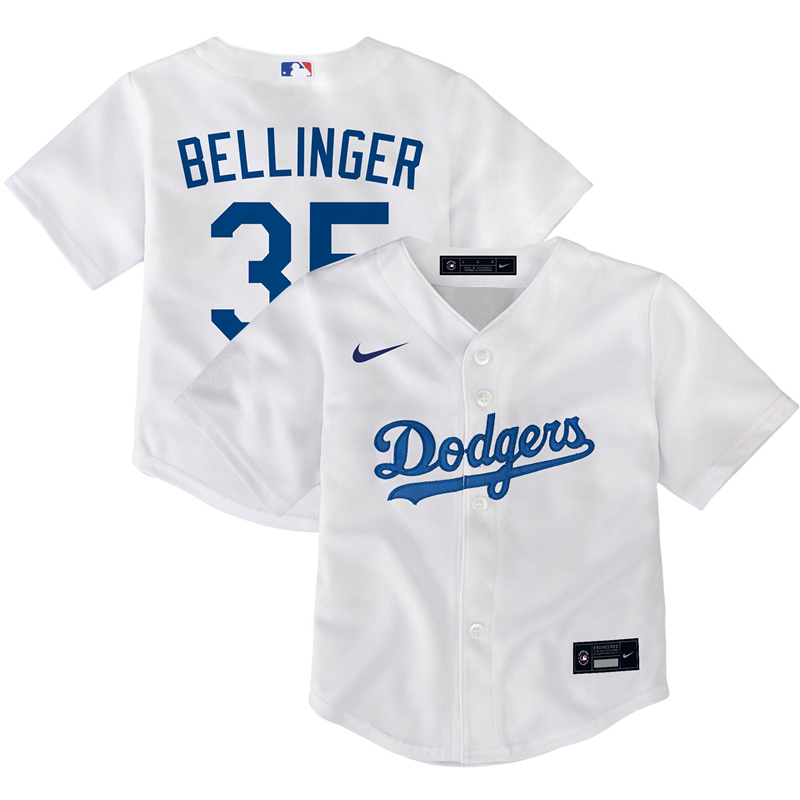 2020 MLB Toddler Los Angeles Dodgers Cody Bellinger Nike White Home 2020 Replica Player Jersey 1